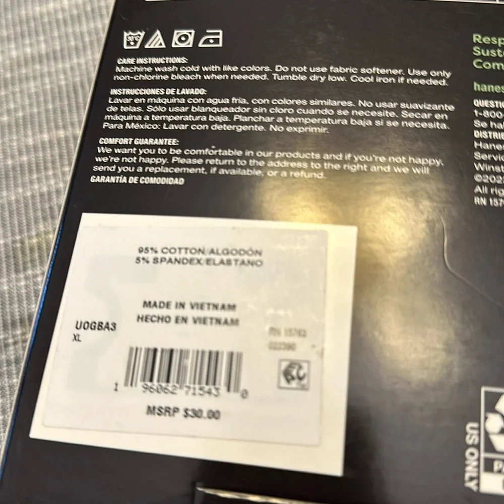 NWT 3-PK Hanes Stretch Boxer Briefs XL